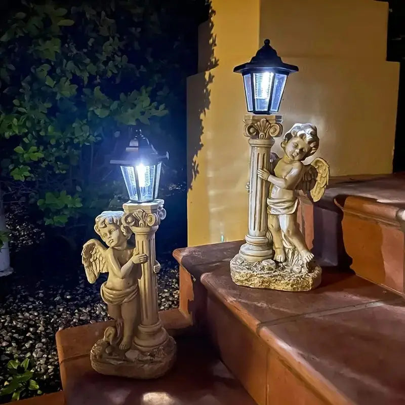 Solar Angel Light Statue 19.29 Inch Outdoor Garden Path Light