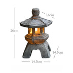 Solar Lantern Resin Stone Pagoda Garden Outdoor Light