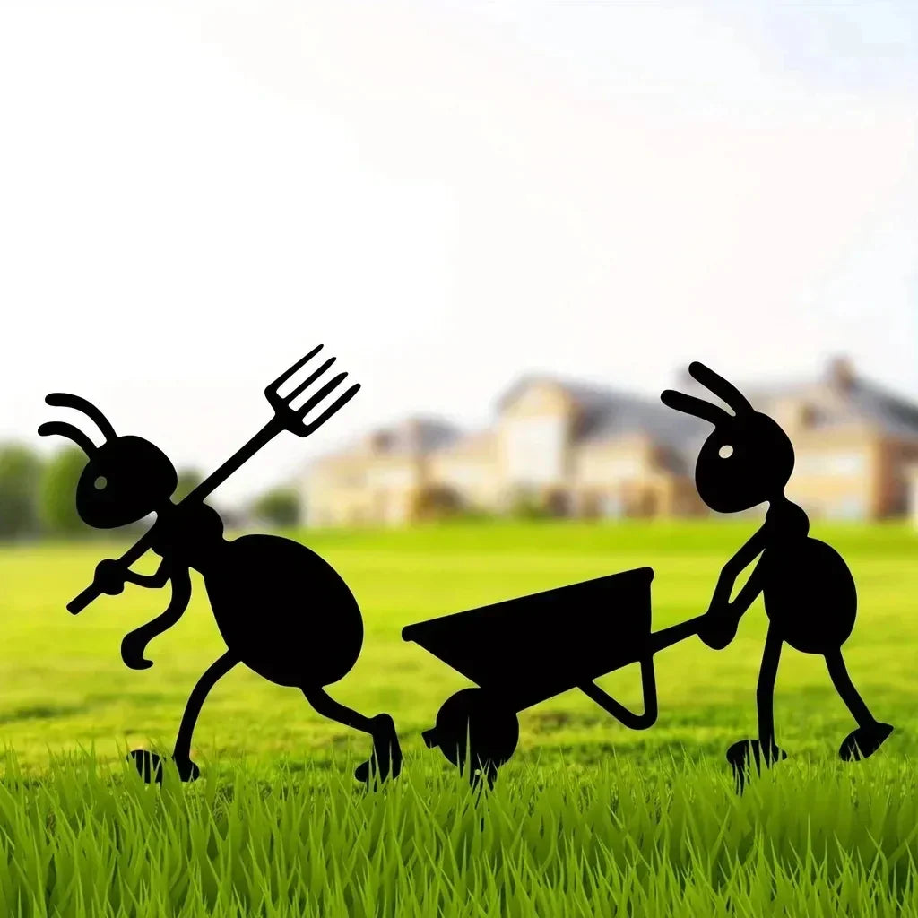 Ant Garden Decor Metal Yard Ant Garden Stakes Lawn Art
