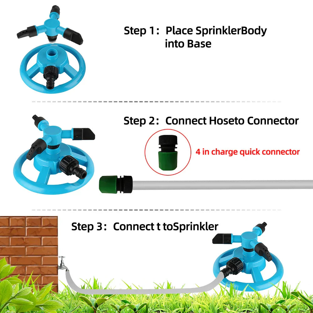 360° Rotating Garden Sprinkler for Lawn & Garden Care