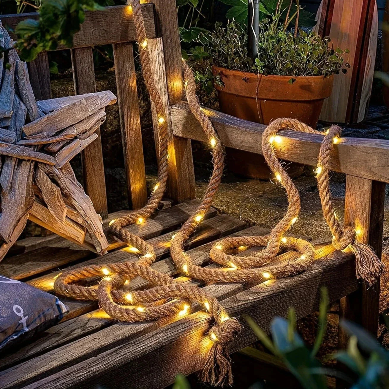 Solar Rope Light, 5m Solar Powered LED Outdoor Garden String Light
