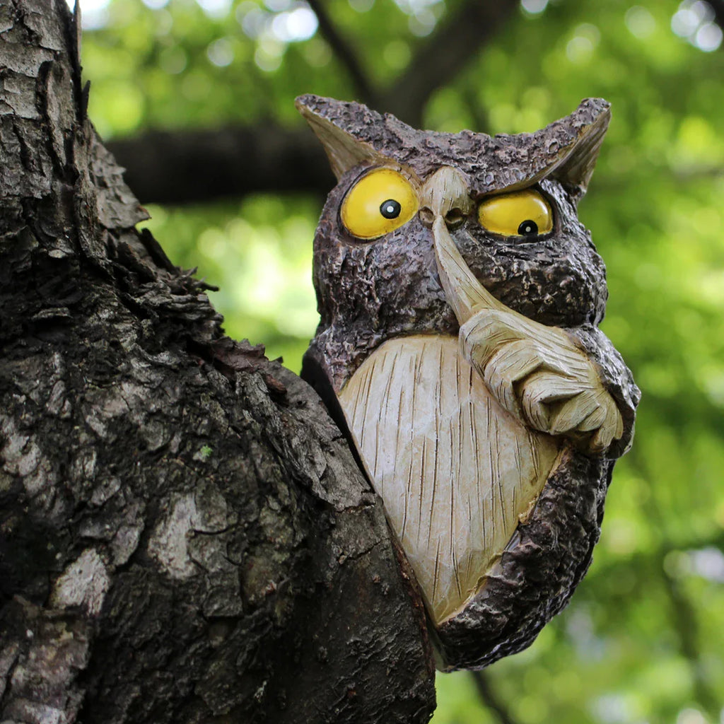 Owl Tree Hanging Ornament Resin Garden Decor for Yard Patio