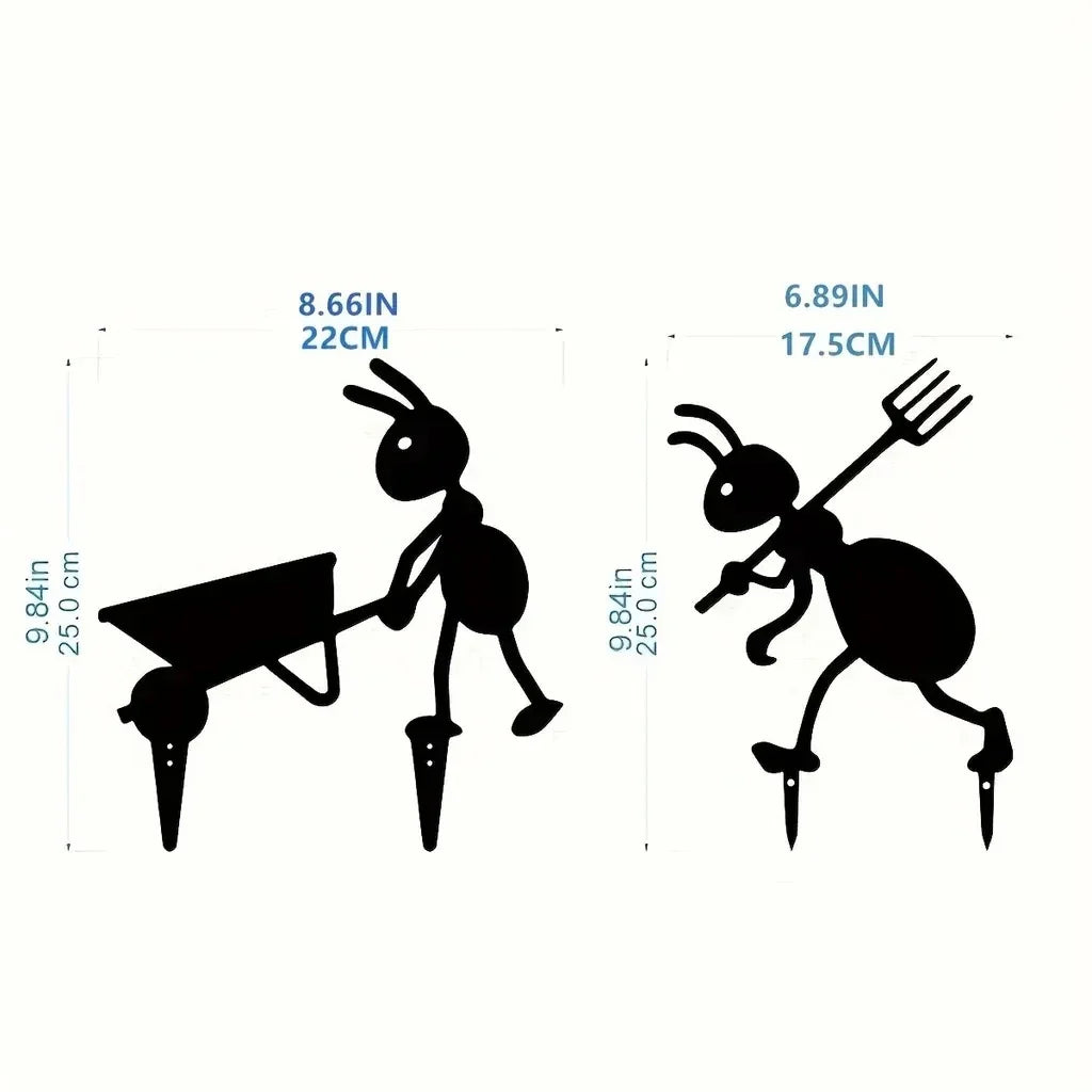Ant Garden Decor Metal Yard Ant Garden Stakes Lawn Art