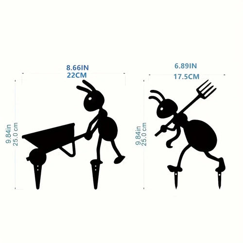 Ant Garden Decor Metal Yard Ant Garden Stakes Lawn Art