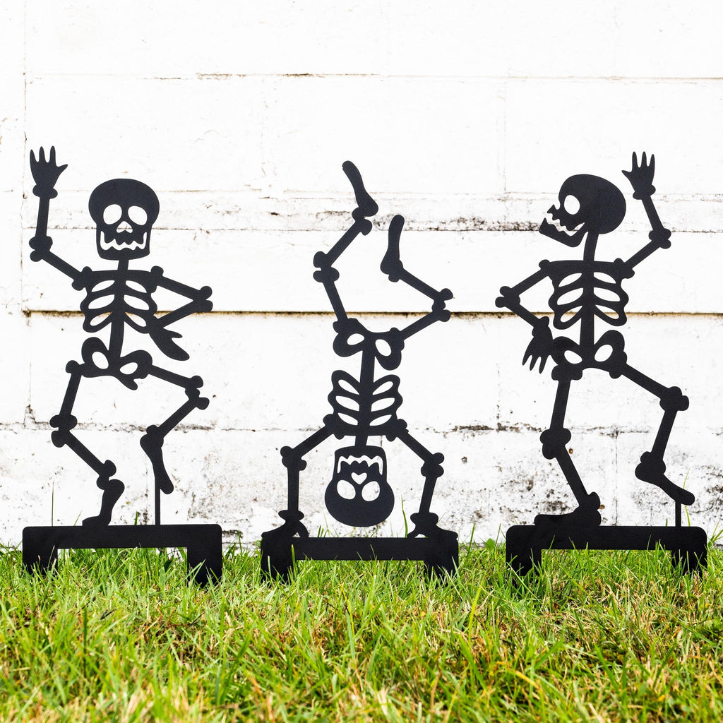 6-Piece Halloween Skeleton Yard Stakes Set - Outdoor Lawn Decorations