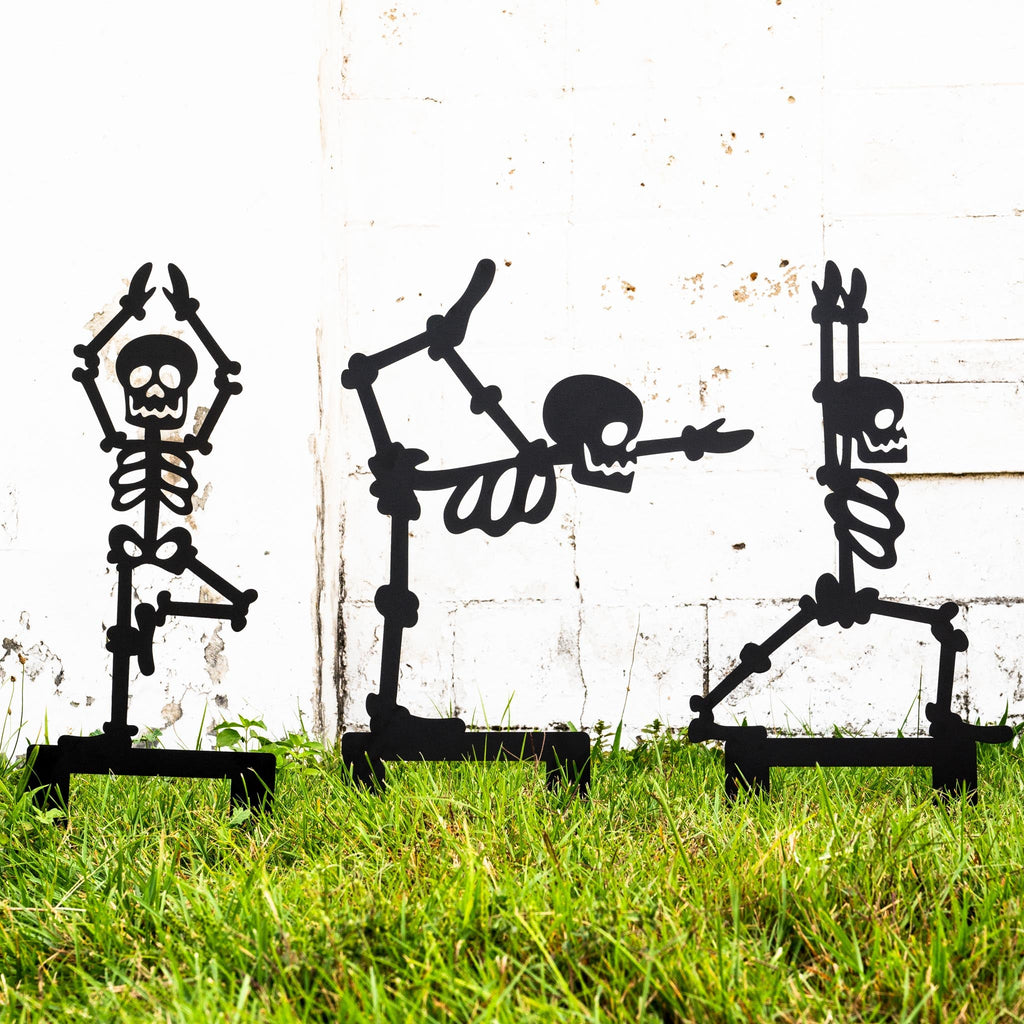 6-Piece Halloween Skeleton Yard Stakes Set - Outdoor Lawn Decorations
