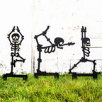6-Piece Halloween Skeleton Yard Stakes Set - Outdoor Lawn Decorations