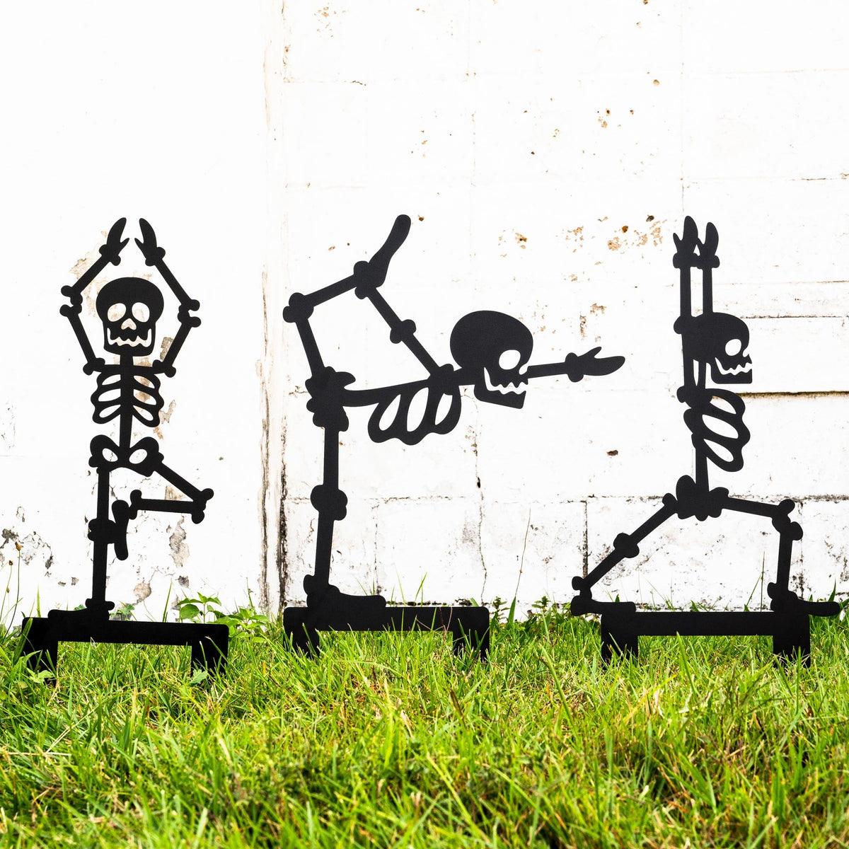 6-Piece Halloween Skeleton Yard Stakes Set - Outdoor Lawn Decorations