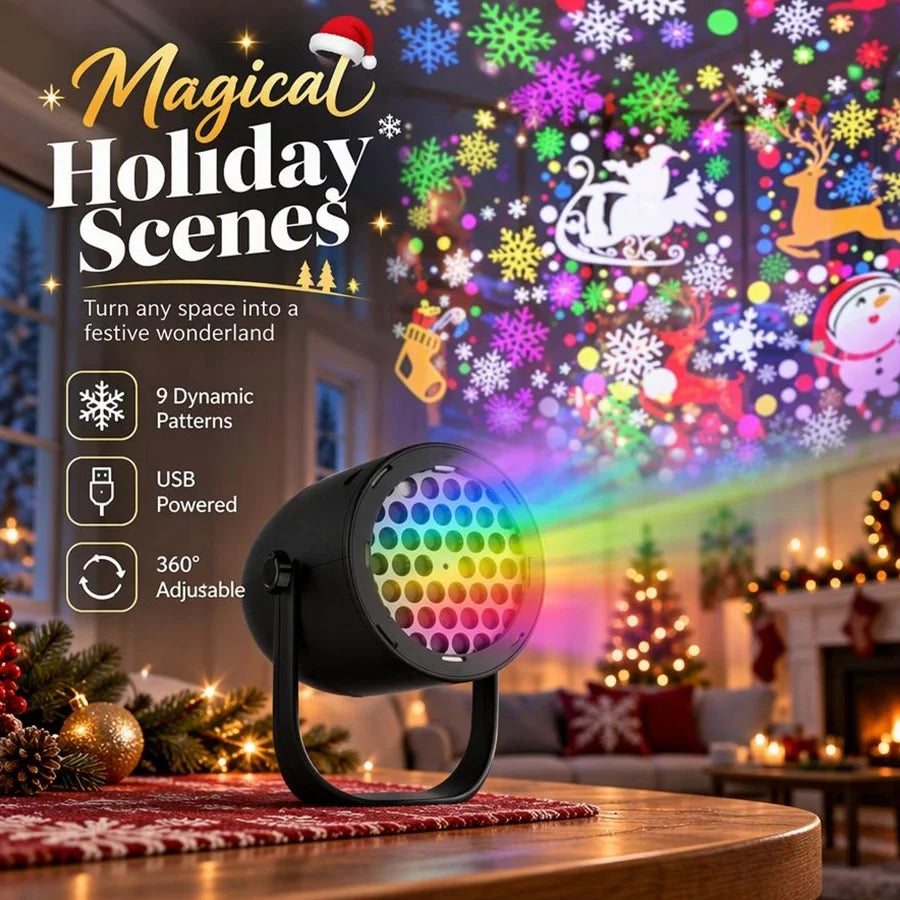 USB Christmas Light Projector for Indoor Holiday Decorations
