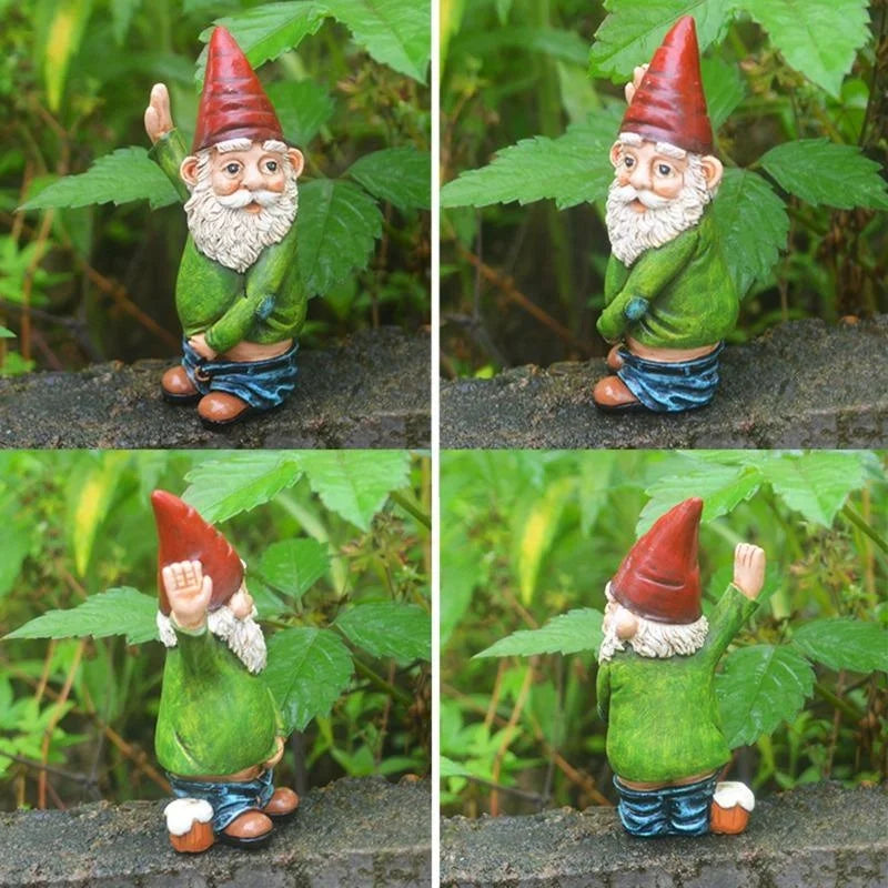 Garden Gnome Statue Funny Urinating Gnome Outdoor Garden Decor Holiday Ornament