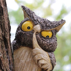 Owl Tree Hanging Ornament Resin Garden Decor for Yard Patio