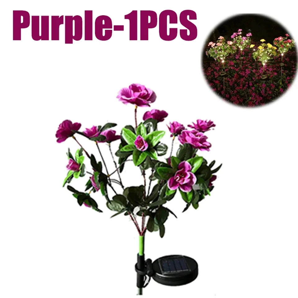 Solar Flower Lights LED Azalea Outdoor Garden Yard Path Lighting