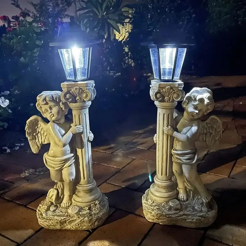 Solar Angel Light Statue 19.29 Inch Outdoor Garden Path Light