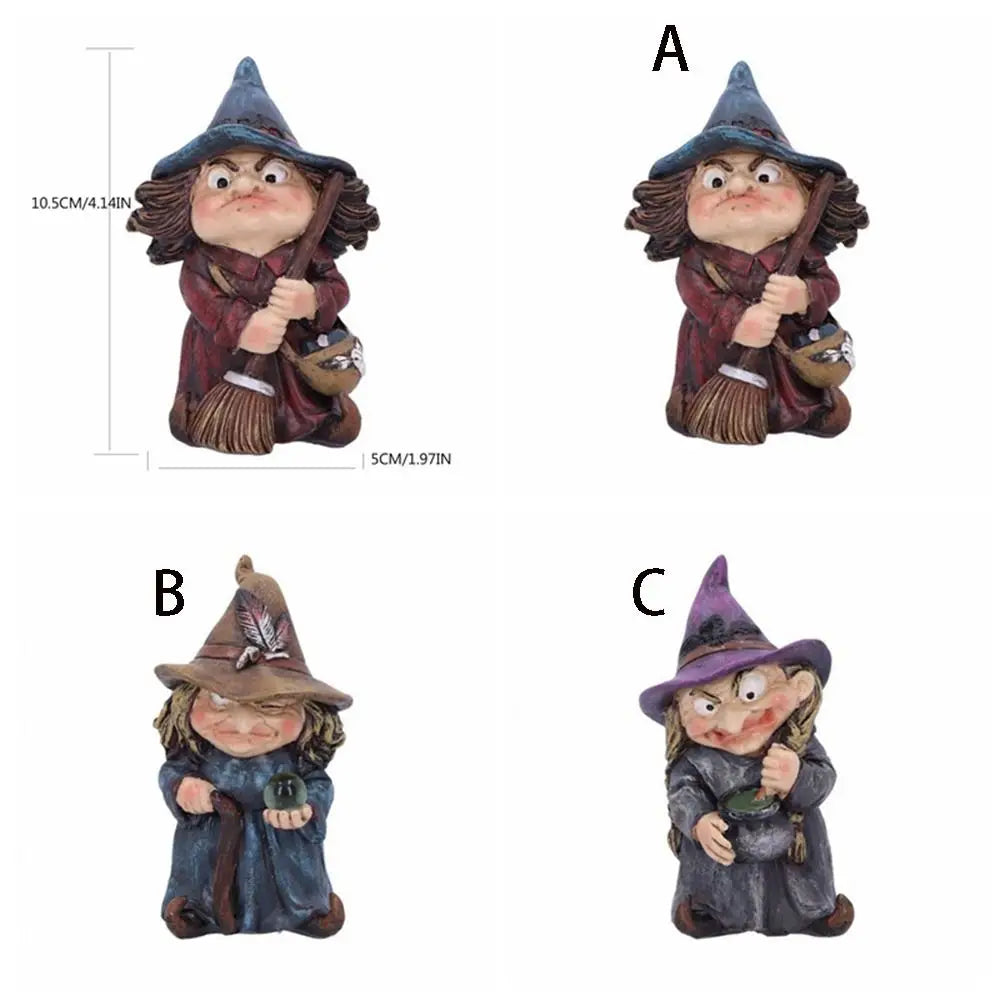 Resin Witch Statue Waterproof Indoor Outdoor Halloween Decor