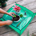 Waterproof Plant Repotting Mat with Snap Corners for Indoor Potting