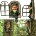 Garden Gnome Resin Statue Naughty Elf Window Hugger Garden Decor Gift