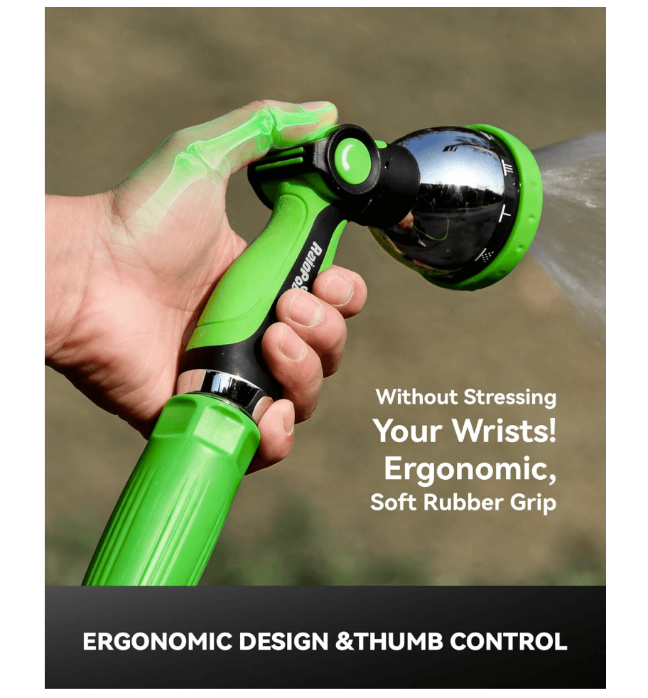 50FT Garden Hose with 10-Pattern Spray Nozzle