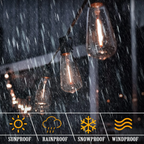 Solar Powered Outdoor String Lights with Shatterproof Bulbs