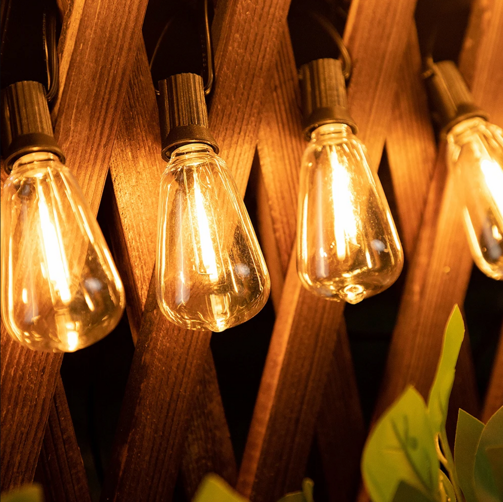 Solar Powered Outdoor String Lights with Shatterproof Bulbs