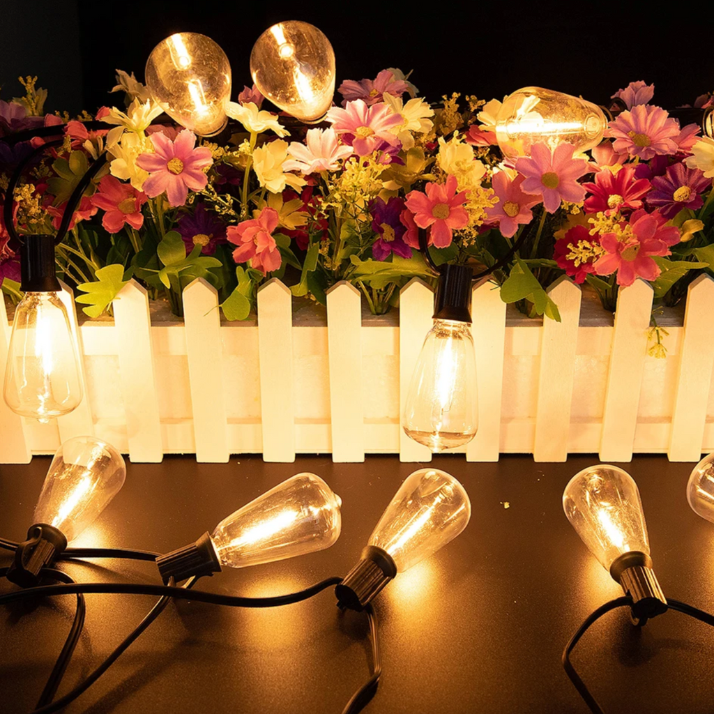 Solar Powered Outdoor String Lights with Shatterproof Bulbs