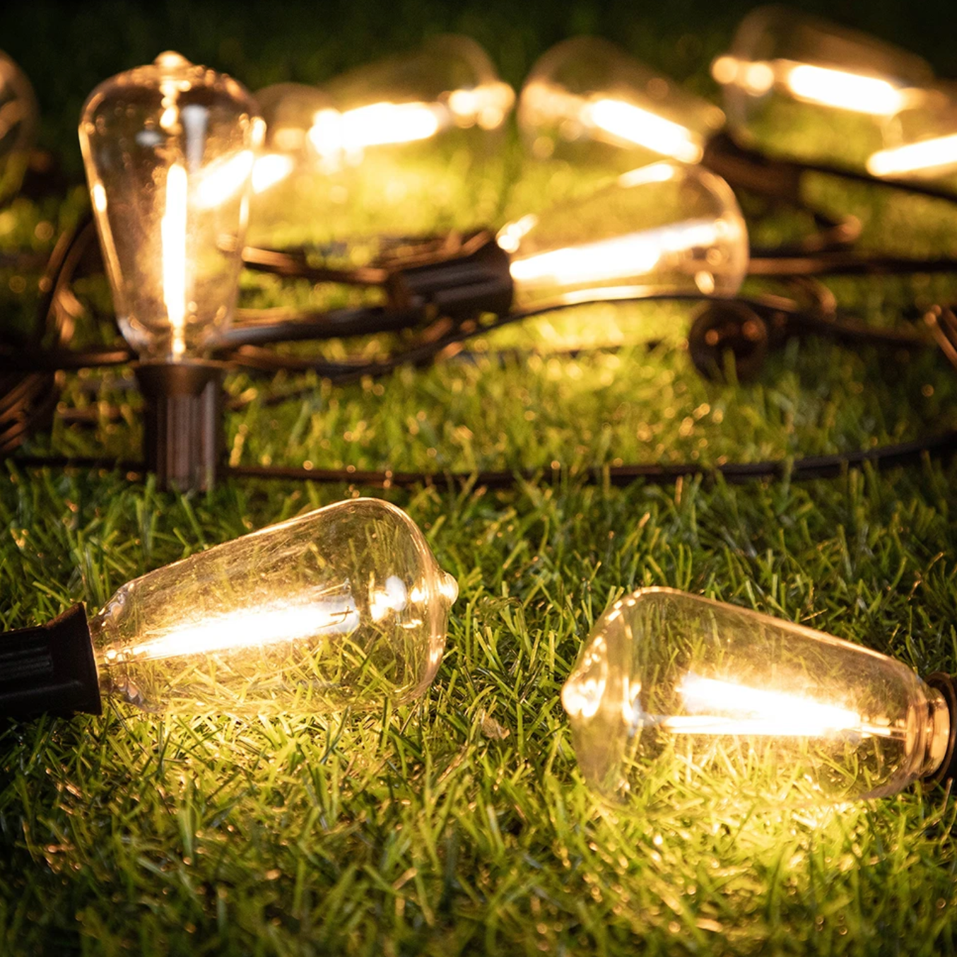Solar Powered Outdoor String Lights with Shatterproof Bulbs