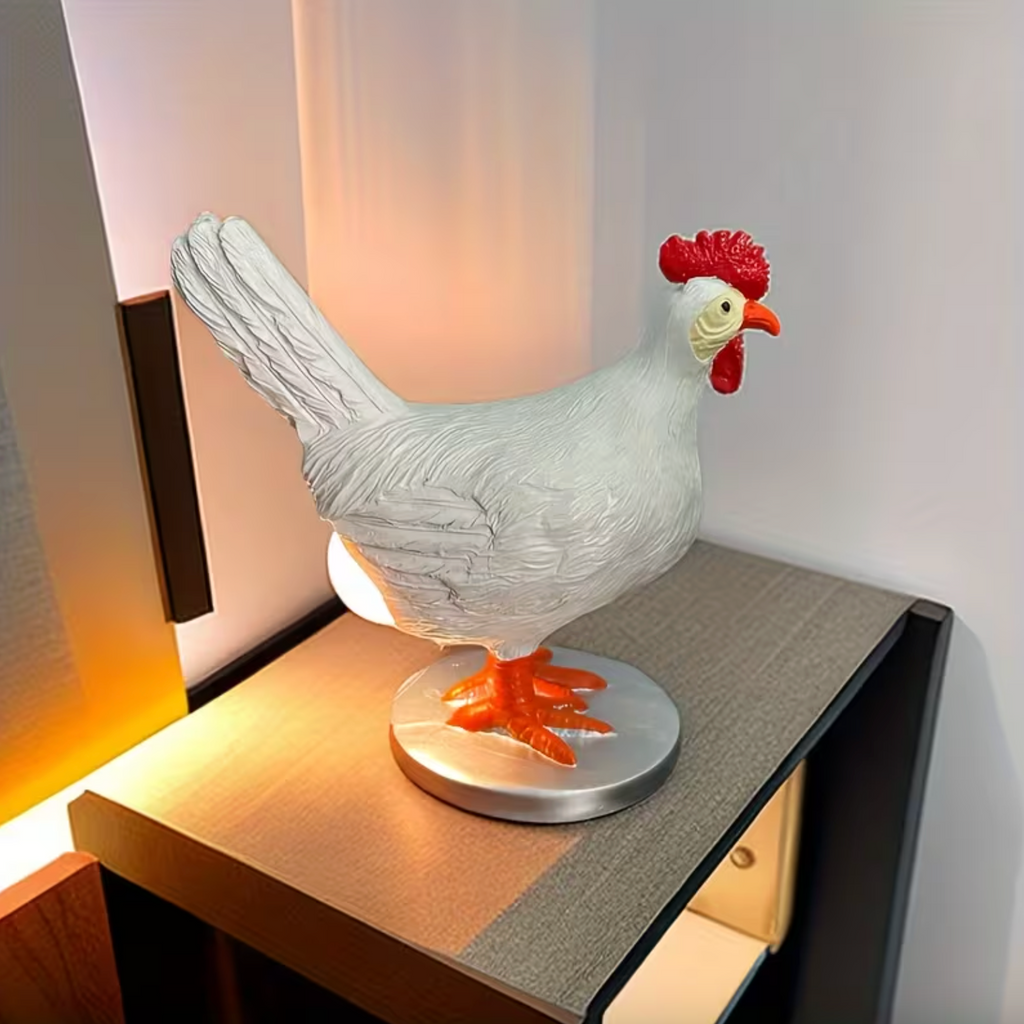Funny Chicken Lamp – Resin USB Desk Lamp for Home Decor