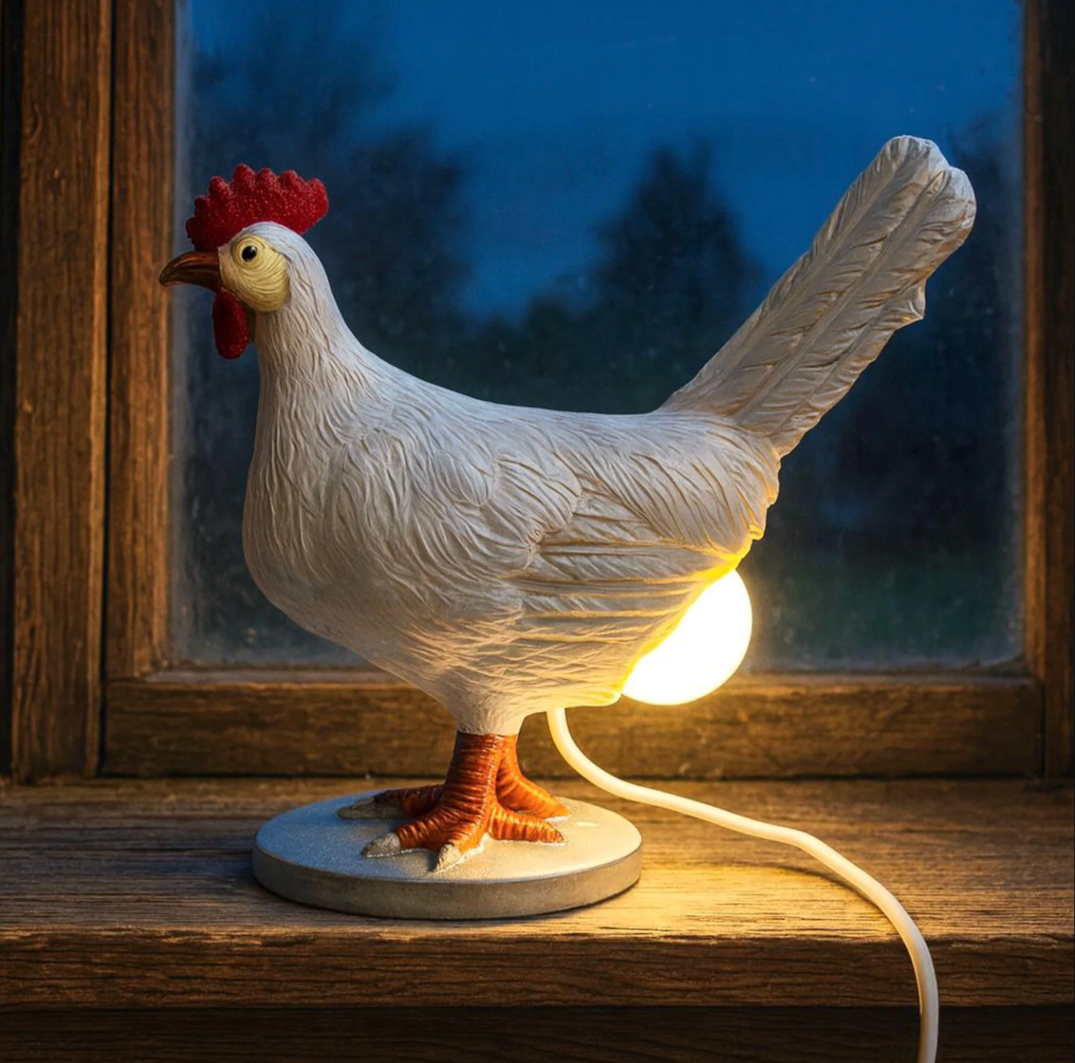 Funny Chicken Lamp – Resin USB Desk Lamp for Home Decor