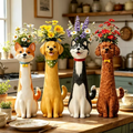 Dog Shaped Vase – Cute Resin Flower Vase for Home Decor
