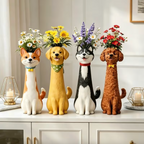 Dog Shaped Vase – Cute Resin Flower Vase for Home Decor