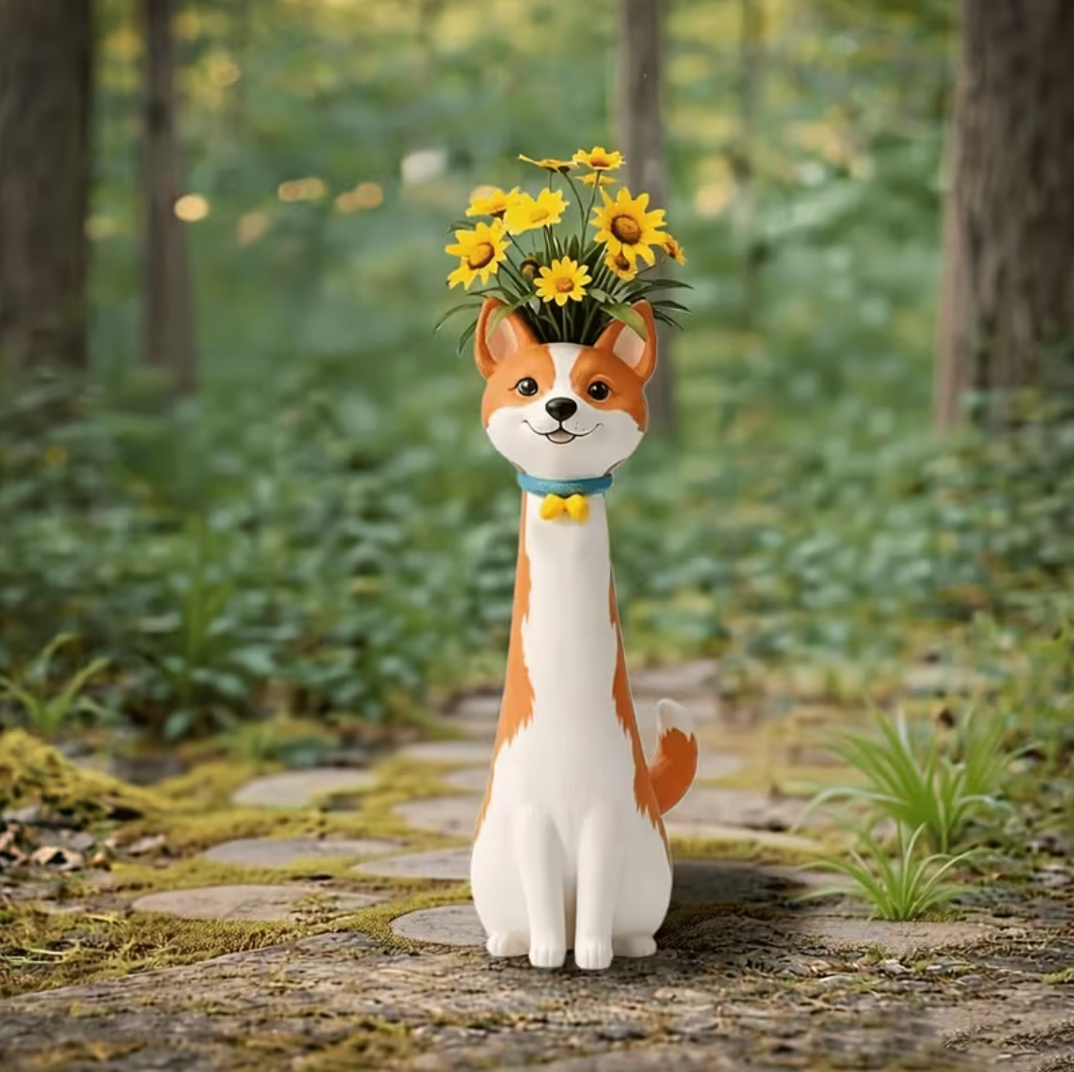 Dog Shaped Vase – Cute Resin Flower Vase for Home Decor