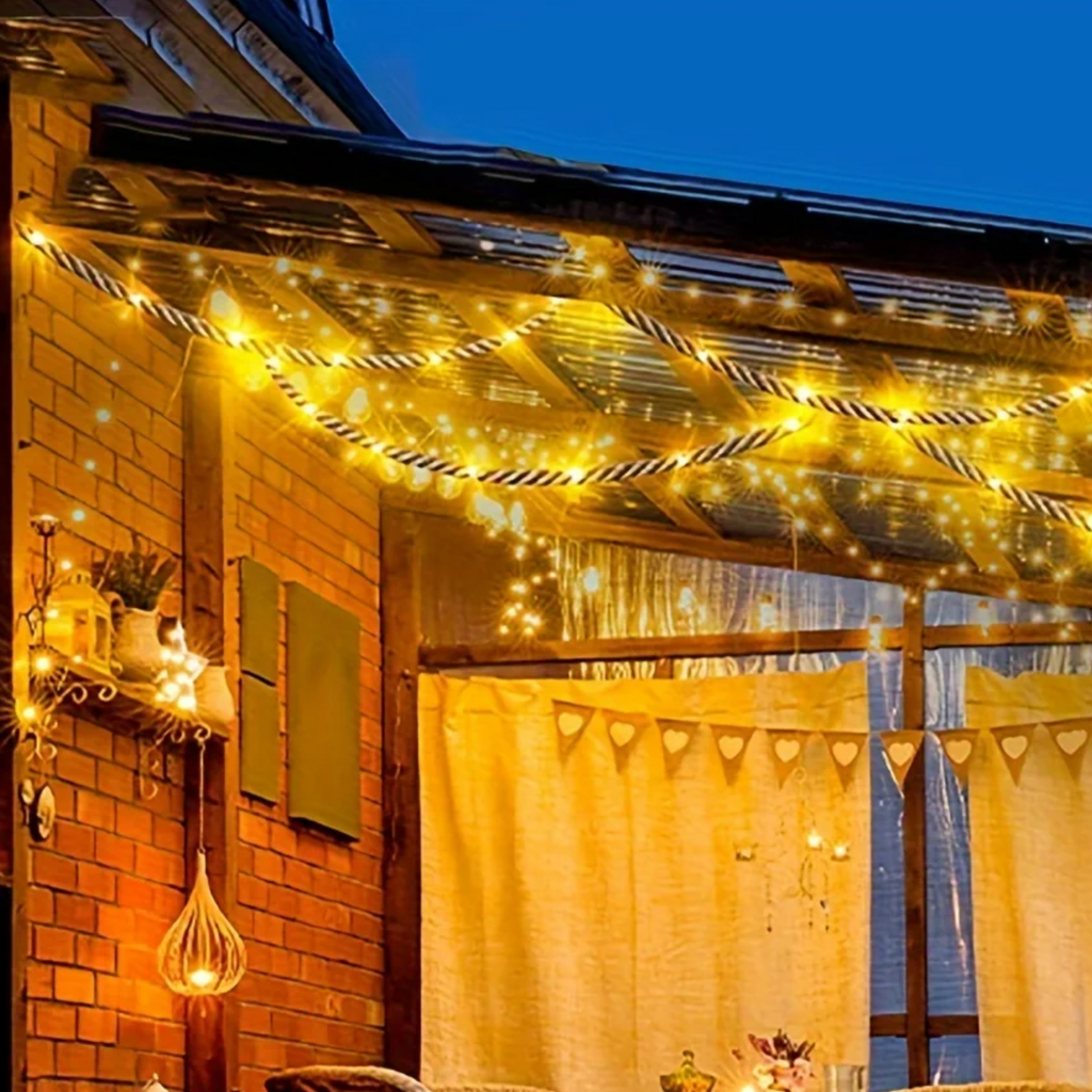 Solar Rope Light, 5m Solar Powered LED Outdoor Garden String Light