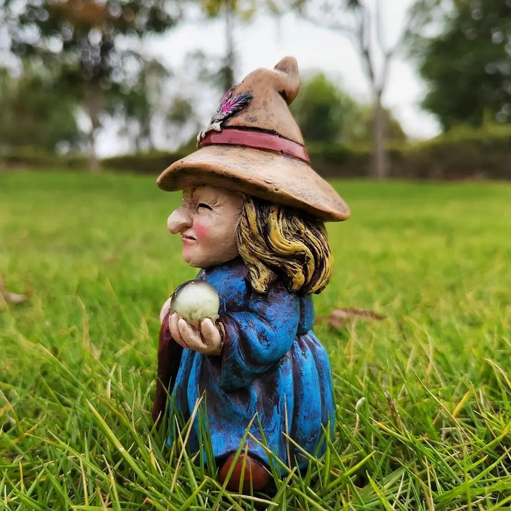 Resin Witch Statue Waterproof Indoor Outdoor Halloween Decor