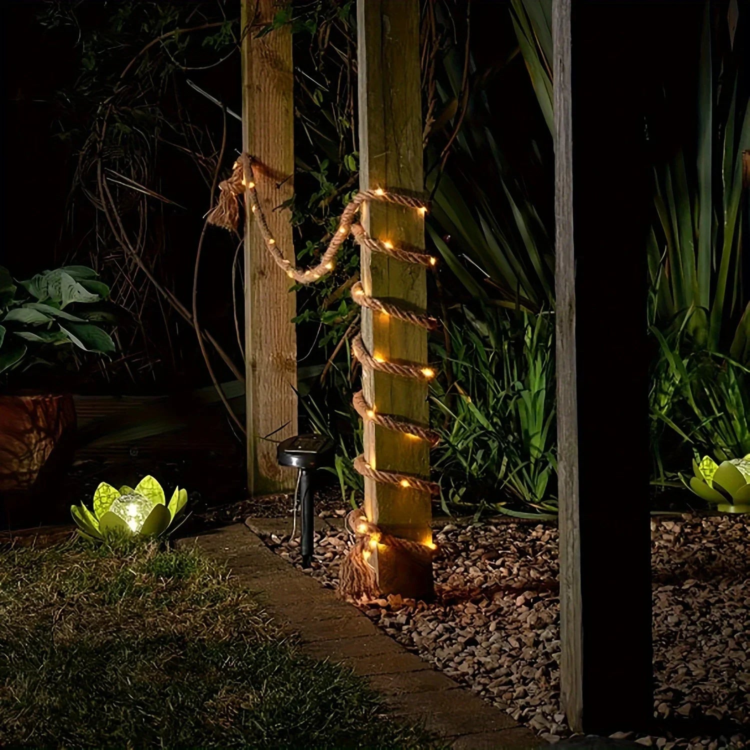 Solar Rope Light, 5m Solar Powered LED Outdoor Garden String Light