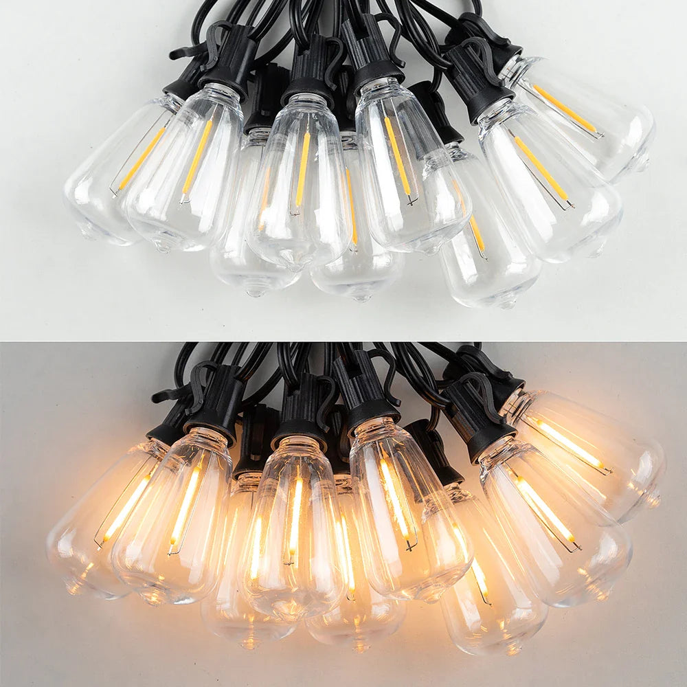 Solar Powered Outdoor String Lights with Shatterproof Bulbs