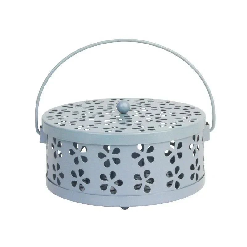 Metal Mosquito Coil Holder Tray with Handle, Outdoor Incense Burner