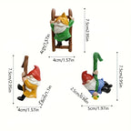 Mini Garden Gnome Ornaments Set – 3PC Hanging Resin Gnome Decor