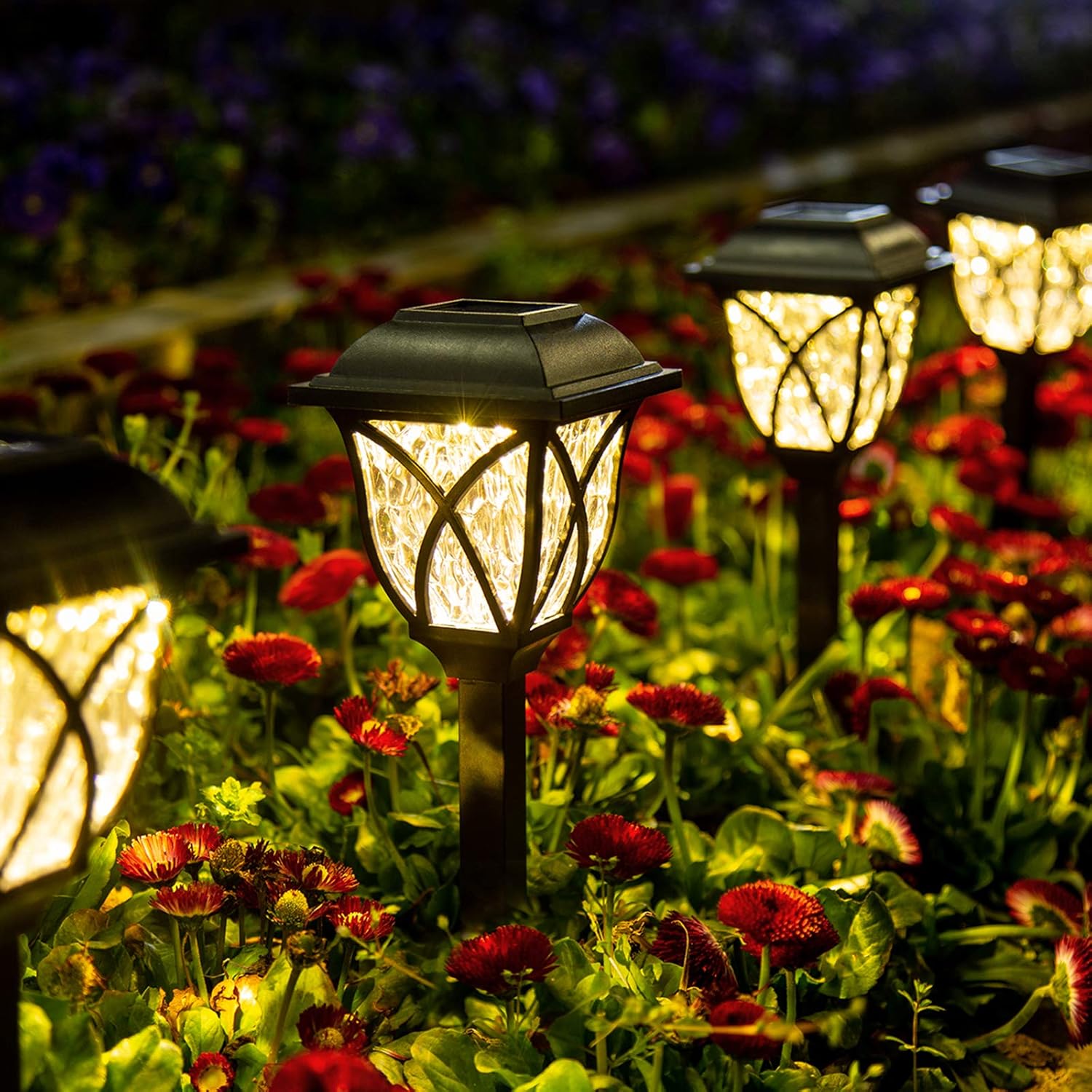 6 Pack LED Solar Pathway Lights for Gardens and Pathways