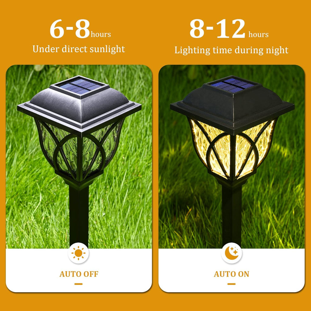 6 Pack LED Solar Pathway Lights for Gardens and Pathways