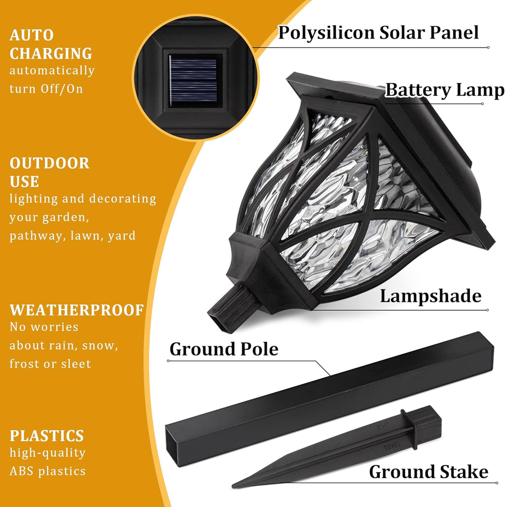 6 Pack LED Solar Pathway Lights for Gardens and Pathways