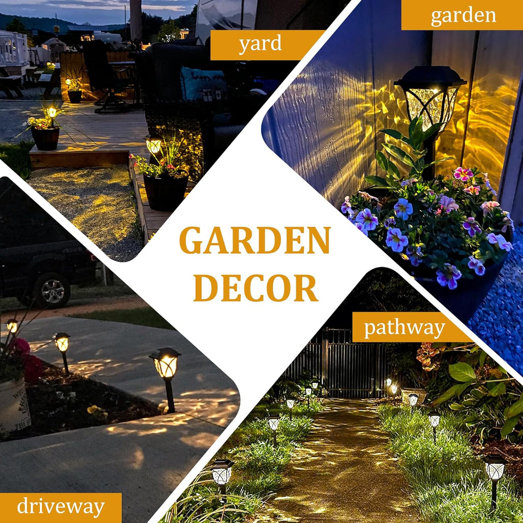 6 Pack LED Solar Pathway Lights for Gardens and Pathways