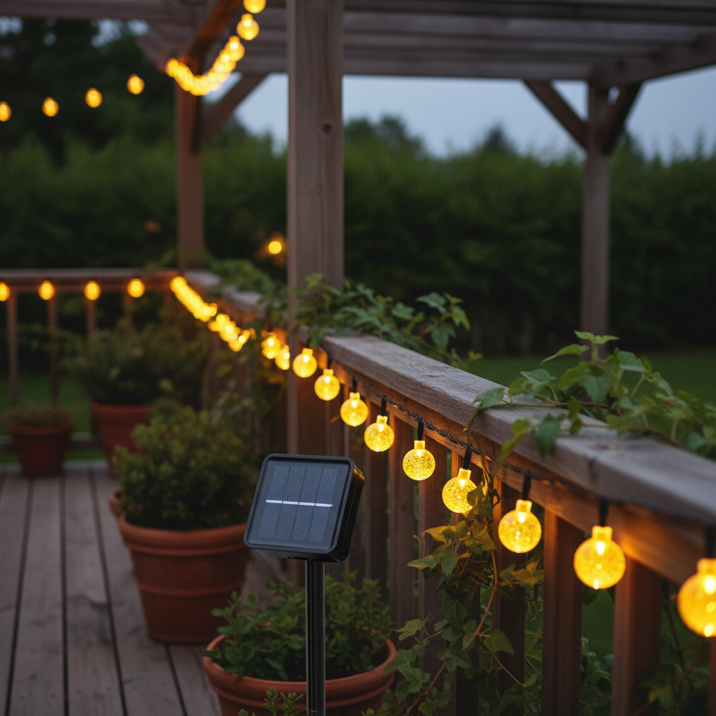 Solar Powered LED String Lights 16 ft with 20 Lights for Outdoor Decor