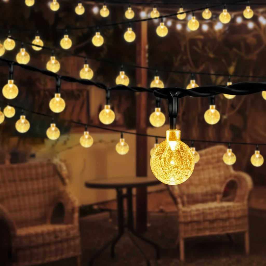 Solar Powered LED String Lights 16 ft with 20 Lights for Outdoor Decor
