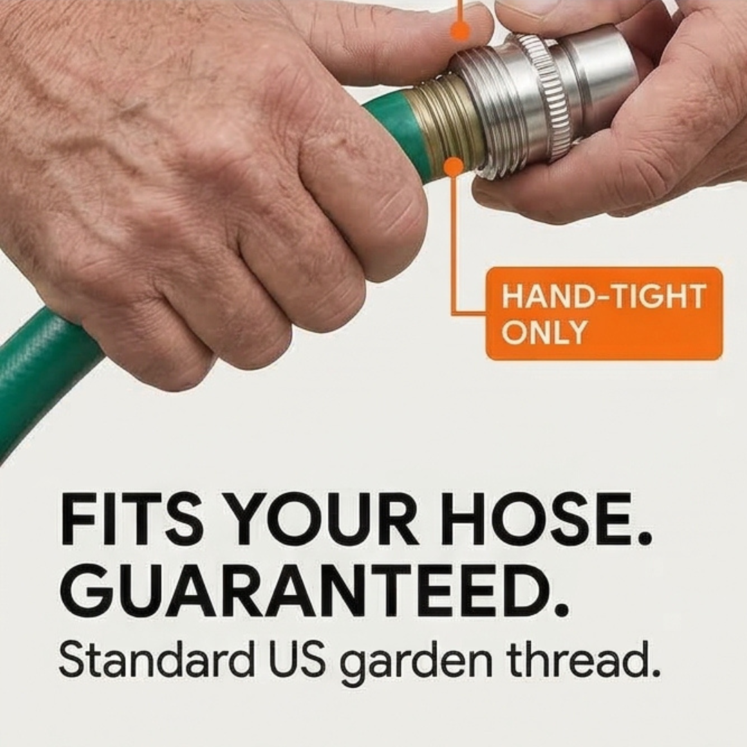 Stainless Steel Garden Hose Quick Connect Fittings Set, 3/4" GHT Connector