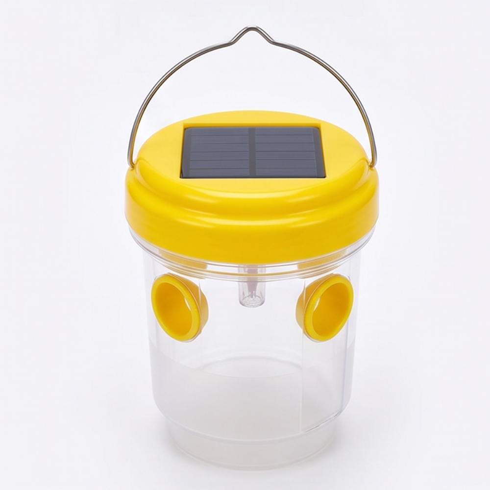 Solar Wasp Trap with LED, 2 Pack Hanging Outdoor Insect Trap for Garden