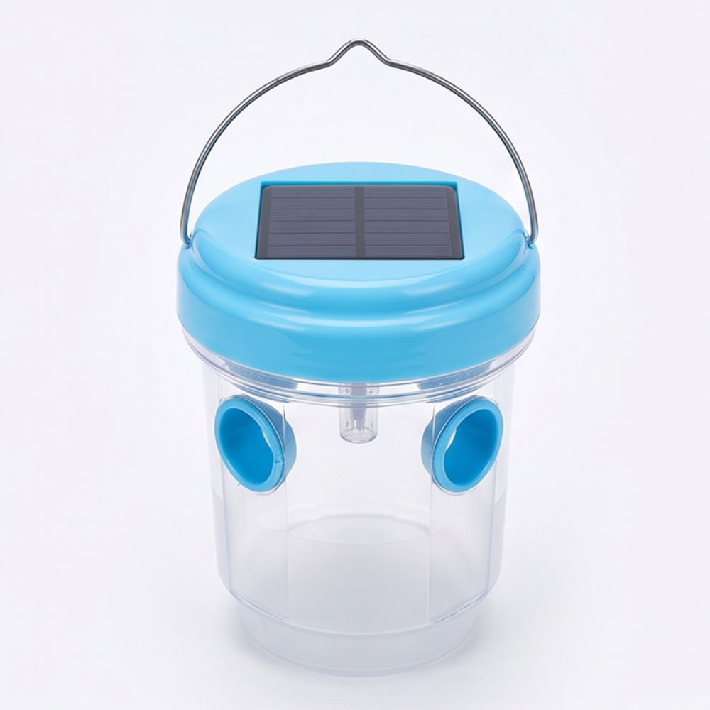 Solar Wasp Trap with LED, 2 Pack Hanging Outdoor Insect Trap for Garden