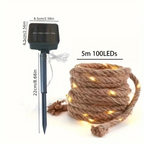 Solar Rope Light, 5m Solar Powered LED Outdoor Garden String Light