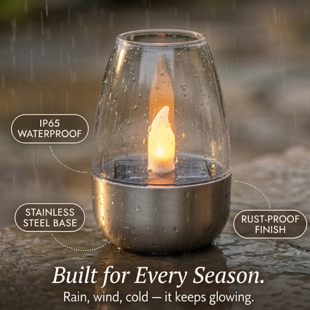 Solar Flickering Candle Light for Patio, Garden and Outdoor Decor
