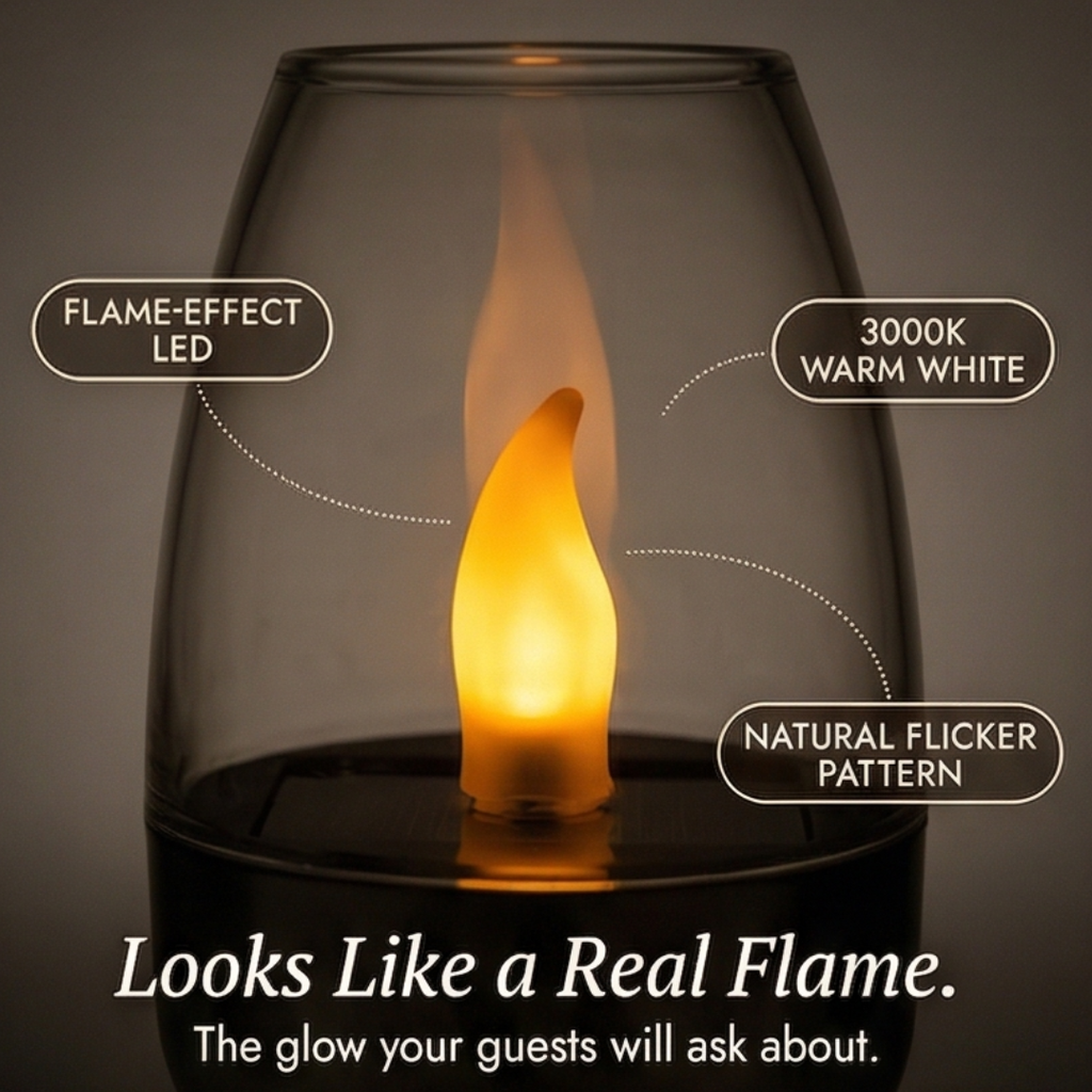 Solar Flickering Candle Light for Patio, Garden and Outdoor Decor