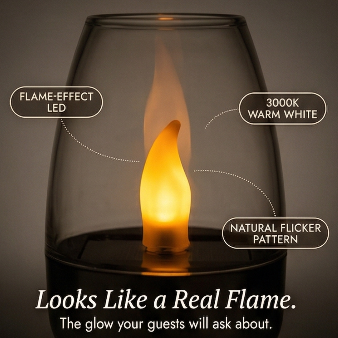 Solar Flickering Candle Light for Patio, Garden and Outdoor Decor