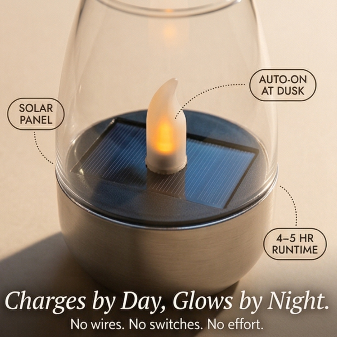 Solar Flickering Candle Light for Patio, Garden and Outdoor Decor